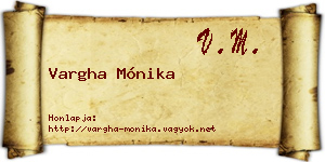Vargha Mónika névjegykártya