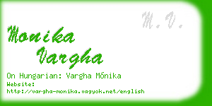 monika vargha business card